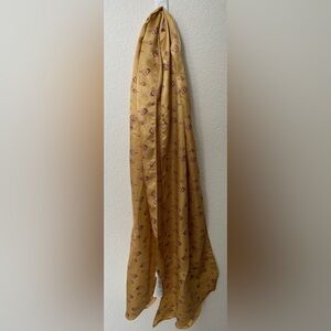 H&M Satin Floral Yellow Pink Rectangle Scarf